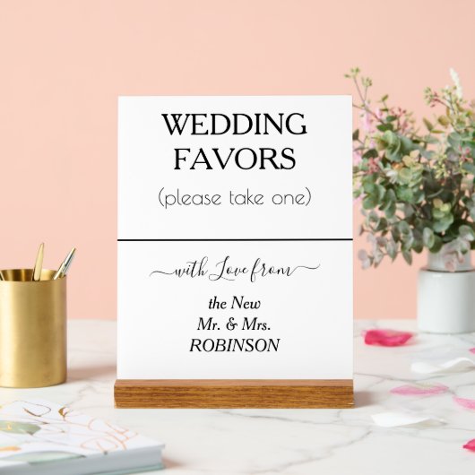 結婚式の引き出物白黒名 アクリルサイン (ウェディング)