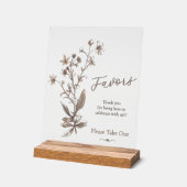 結婚式の引き出物素朴のエレガント花 アクリルサイン (傾斜)