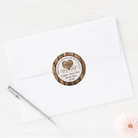 結婚式の引き出物素朴アイディアカスタムウェディングステッカー ラウンドシール (封筒)