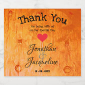 結婚式の引き出物素朴新郎新婦の名前シック スパークリングワインラベル (シングルラベル)