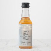 結婚式の引き出物素朴Aショット我々は結び目を結んだ リキュールボトルラベル (正面)