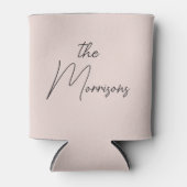 結婚式の引き出物赤面ピンクモダンミニマリスト名 缶クーラー (正面)