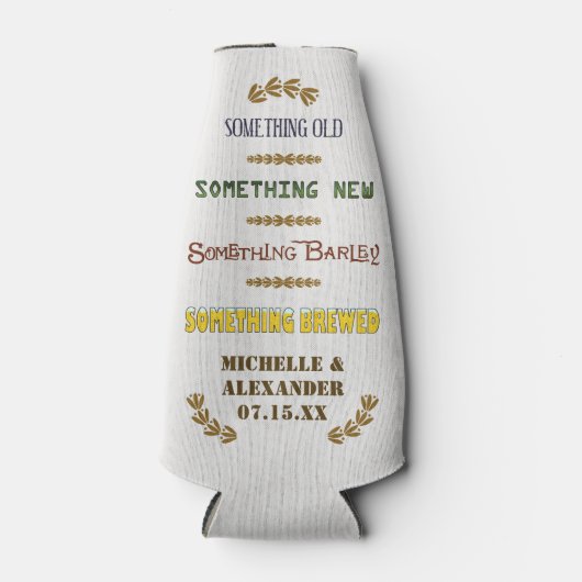 結婚式の引き出物醸造パーソナライズされたビール5 ボトルクーラー (正面)