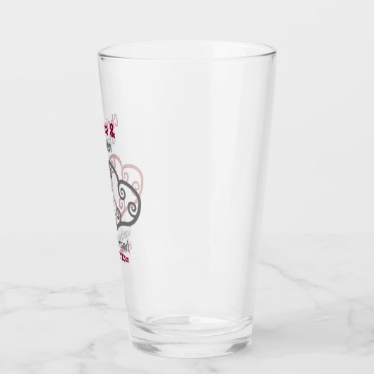 結婚式の引き出物2結合インターロックハート点 タンブラーグラス (左)