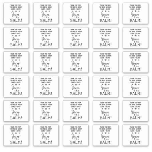 結婚式の引き出物 |あなたは可愛いバームカスタムリップ シール (正面)