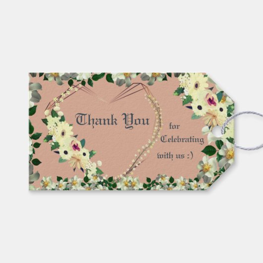 結婚式の引き出物 – ほこりっぽいバラ ギフトタグ (正面(横))