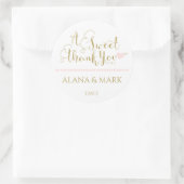 結婚式の引き出物·ステッカー·フレーズ「A Sweet Thank You」 ラウンドシール (バッグ)