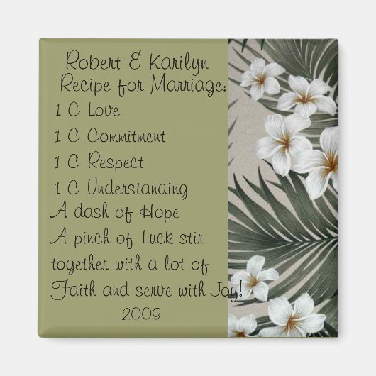 結婚式の引き出物 マグネット (正面)