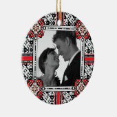 結婚式の引き出物、婚約のポートレートの写真のオーナメント セラミックオーナメント (右)