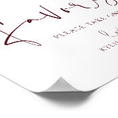 結婚式の引出物サイン ひまわり バラ ワインレッド ポスター (角)