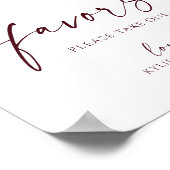 結婚式の引出物サイン ひまわり バラ ワインレッド ポスター (角)