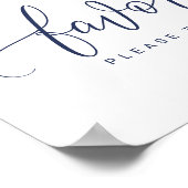 結婚式の引出物サイン - バウンススクリプト（ネイビーブルー） ポスター (角)