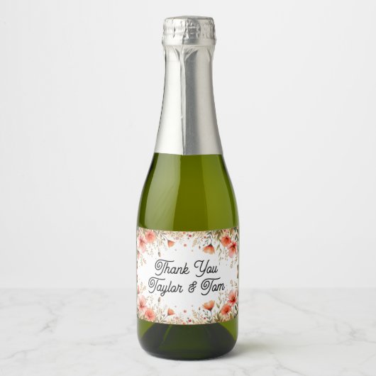 結婚式の引出物ミニボトルラベル スパークリングワインラベル (正面)