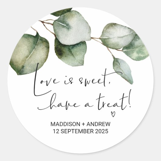 結婚式の引出物感謝タグ 花嫁 花婿からの感謝 ラウンドシール (正面)