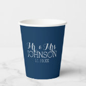 結婚式の引出物 ネイビーブルー 紙コップ (正面)