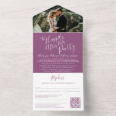 結婚式の後ずっと幸せに写真の桑QR オールインワン招待状 (内側)