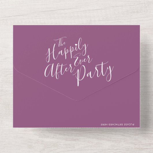 結婚式の後ずっと幸せに写真の桑QR オールインワン招待状 (裏面)