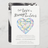 結婚式の後に強いダイヤモンドの水色を愛する 招待状 (正面/裏面)