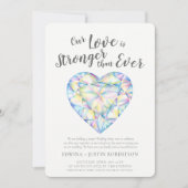 結婚式の後に強いダイヤモンドの水色を愛する 招待状 (正面)