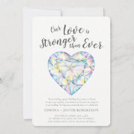 結婚式の後に強いダイヤモンドの水色を愛する 招待状