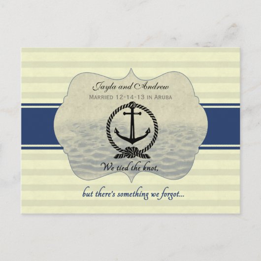 結婚式の後のレセプション日付を保存 案内ポストカード (正面)