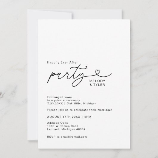 結婚式の後の写真を楽しく 招待状 (正面)