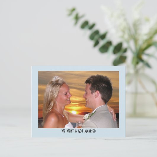 結婚式の後の受付パーティーの写真パーソナライズされた インビテーションポストカード (スタンド正面)