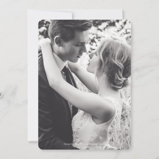 結婚式の後、紫色の白は幸いにも続く 招待状 (裏面)