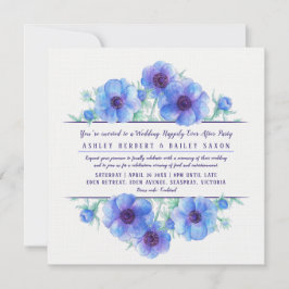 結婚式の後、青いアネモネは幸せにずっと続く 招待状