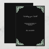 結婚式の御礼カード 黒緑 サンキューカード (正面/裏面)