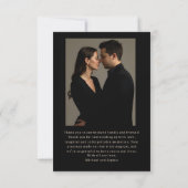 結婚式の御礼メッセージ 2枚の写真 エレガント ブラック サンキューカード (裏面)