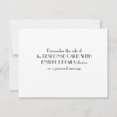 結婚式の応答カードモダンな灰色および黒い 出欠カード (裏面)