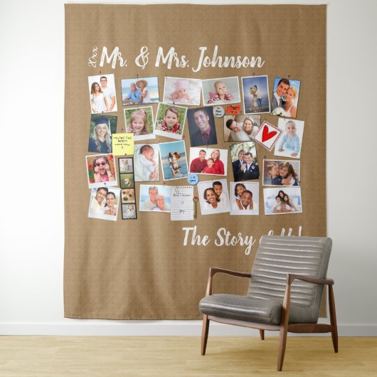 結婚式の思い出フォトコラージュ 🤵👰 私たちのお話 タペストリー (インサイチュ)