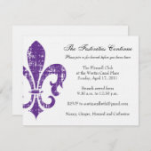 結婚式の情報カード|ニュー・オーリンズ|の紫色 エンクロージャーカード (正面/裏面)