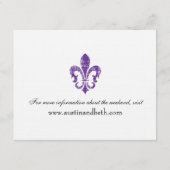 結婚式の情報カード|ニュー・オーリンズ|の紫色 エンクロージャーカード (裏面)