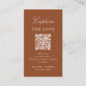 結婚式の愛を捉えるフォトシェアQRコード エンクロージャーカード (正面)
