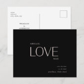 結婚式の愛 B/W セーブ・ザ・デート ポストカード (正面/裏面)