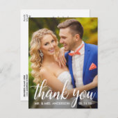 結婚式の感謝の気持ち 花嫁と花婿の写真 ポストカード (正面/裏面)