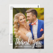 結婚式の感謝の気持ち 花嫁と花婿の写真 ポストカード (正面/裏面)