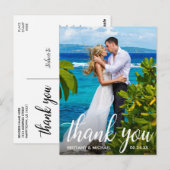 結婚式の感謝の気持ち 花嫁 花婿 フォト ポストカード (正面/裏面)