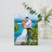 結婚式の感謝の気持ち 花嫁 花婿 写真 ポストカード (スタンド正面)