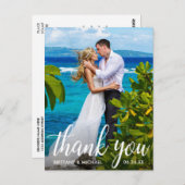 結婚式の感謝の気持ち 花嫁 花婿 写真 ポストカード (正面/裏面)