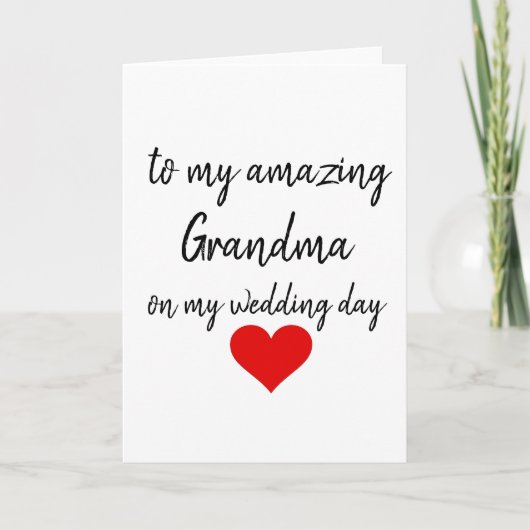 結婚式の感謝を伝えるすばらしいおばあちゃんベストセラー サンキューカード (正面)