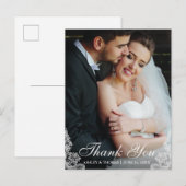 結婚式の感謝を伝えるレーストリムの写真 ポストカード (正面/裏面)