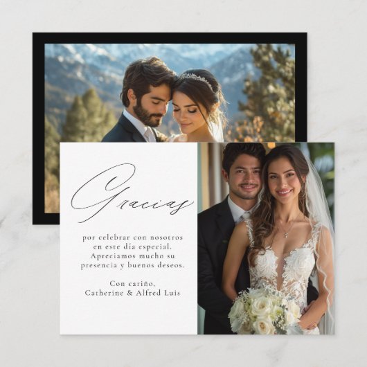 結婚式の感謝カード グラシアス サンキューカード (正面/裏面)