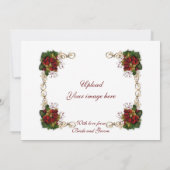 結婚式の感謝カード "冬の結婚式" 赤いサテン 招待状 (裏面)