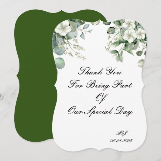 結婚式の感謝カード 招待状 (正面/裏面)