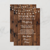 結婚式の感謝カード 木製 ライト サンキューカード (正面/裏面)