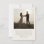 結婚式の感謝メッセージ 2枚の写真 ミニマル サンキューカード (裏面)