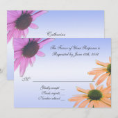 結婚式の承諾カード,デイジーの花 招待状 (正面/裏面)